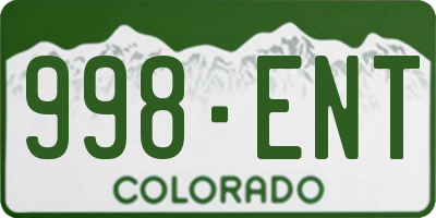 CO license plate 998ENT
