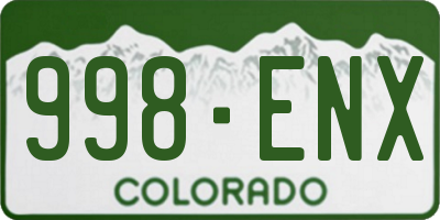 CO license plate 998ENX