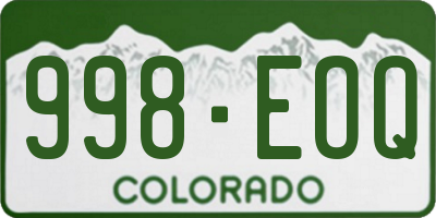 CO license plate 998EOQ