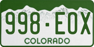 CO license plate 998EOX