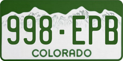 CO license plate 998EPB