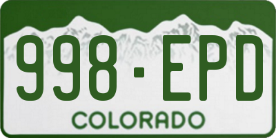 CO license plate 998EPD