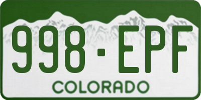 CO license plate 998EPF