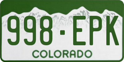 CO license plate 998EPK