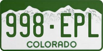 CO license plate 998EPL