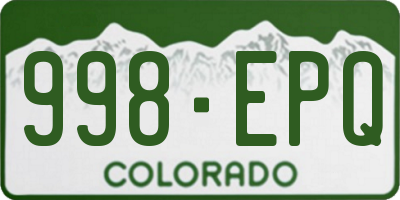 CO license plate 998EPQ