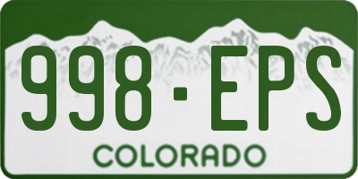 CO license plate 998EPS