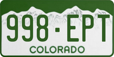 CO license plate 998EPT