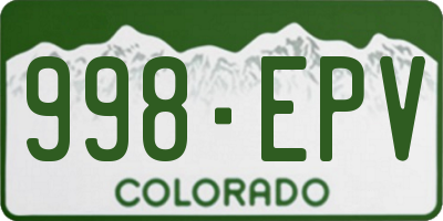 CO license plate 998EPV