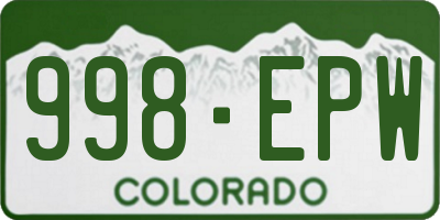 CO license plate 998EPW