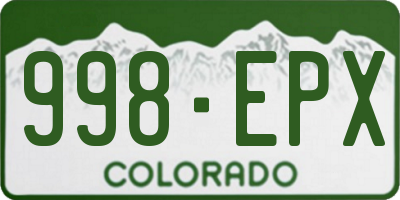 CO license plate 998EPX