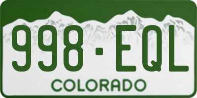 CO license plate 998EQL