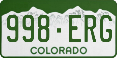 CO license plate 998ERG