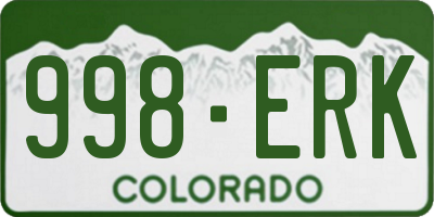 CO license plate 998ERK
