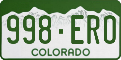 CO license plate 998ERO