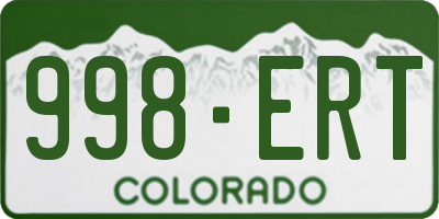 CO license plate 998ERT