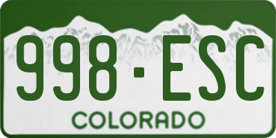 CO license plate 998ESC