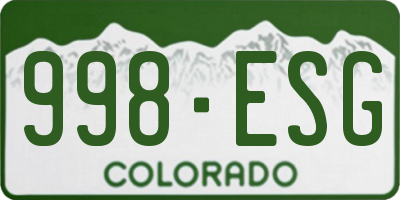 CO license plate 998ESG