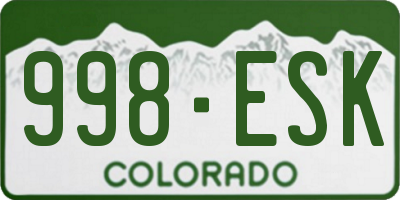 CO license plate 998ESK