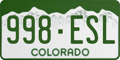 CO license plate 998ESL