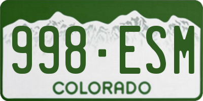 CO license plate 998ESM