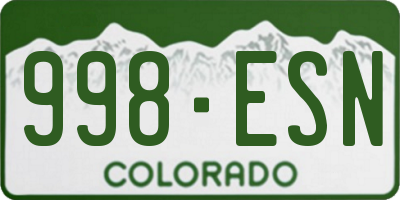 CO license plate 998ESN
