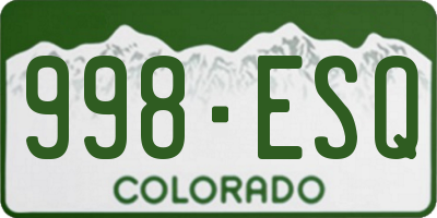 CO license plate 998ESQ