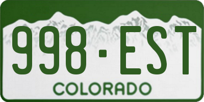 CO license plate 998EST