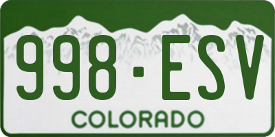 CO license plate 998ESV