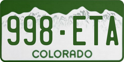 CO license plate 998ETA