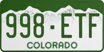 CO license plate 998ETF