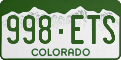 CO license plate 998ETS