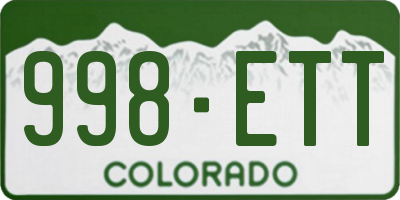 CO license plate 998ETT