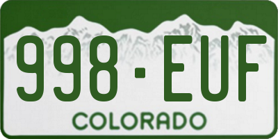 CO license plate 998EUF