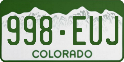 CO license plate 998EUJ