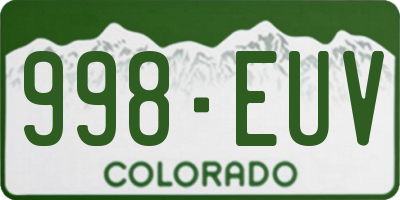 CO license plate 998EUV