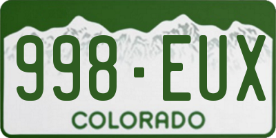 CO license plate 998EUX