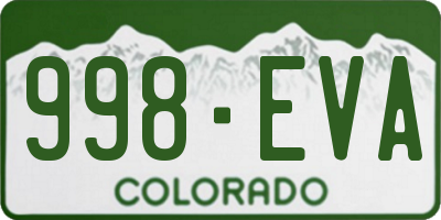 CO license plate 998EVA