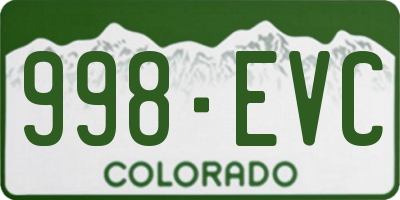 CO license plate 998EVC