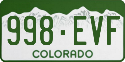 CO license plate 998EVF