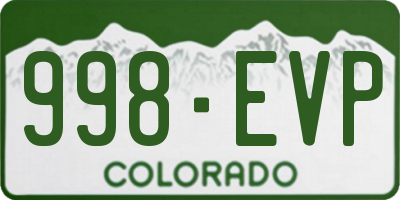 CO license plate 998EVP
