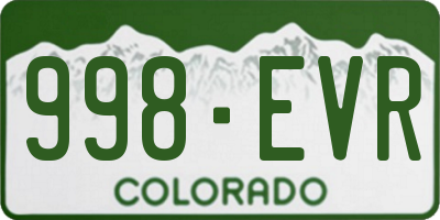 CO license plate 998EVR