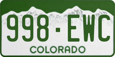 CO license plate 998EWC