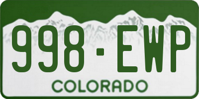 CO license plate 998EWP