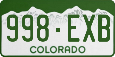 CO license plate 998EXB