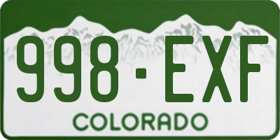 CO license plate 998EXF