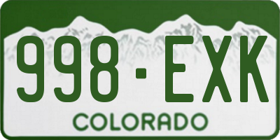 CO license plate 998EXK