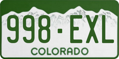CO license plate 998EXL