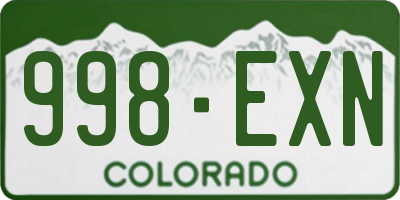 CO license plate 998EXN