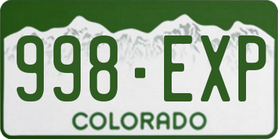 CO license plate 998EXP
